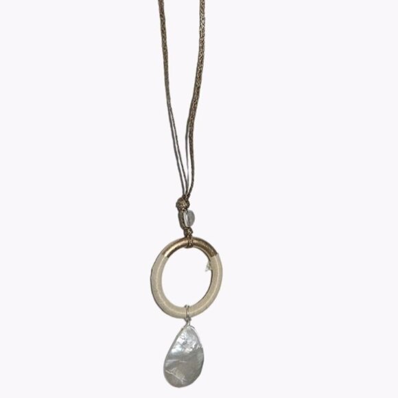 Elegant Boho Hoop Teardrop Pendant Necklace Rope Cord Beach Fashion Jewelry - Picture 1 of 7